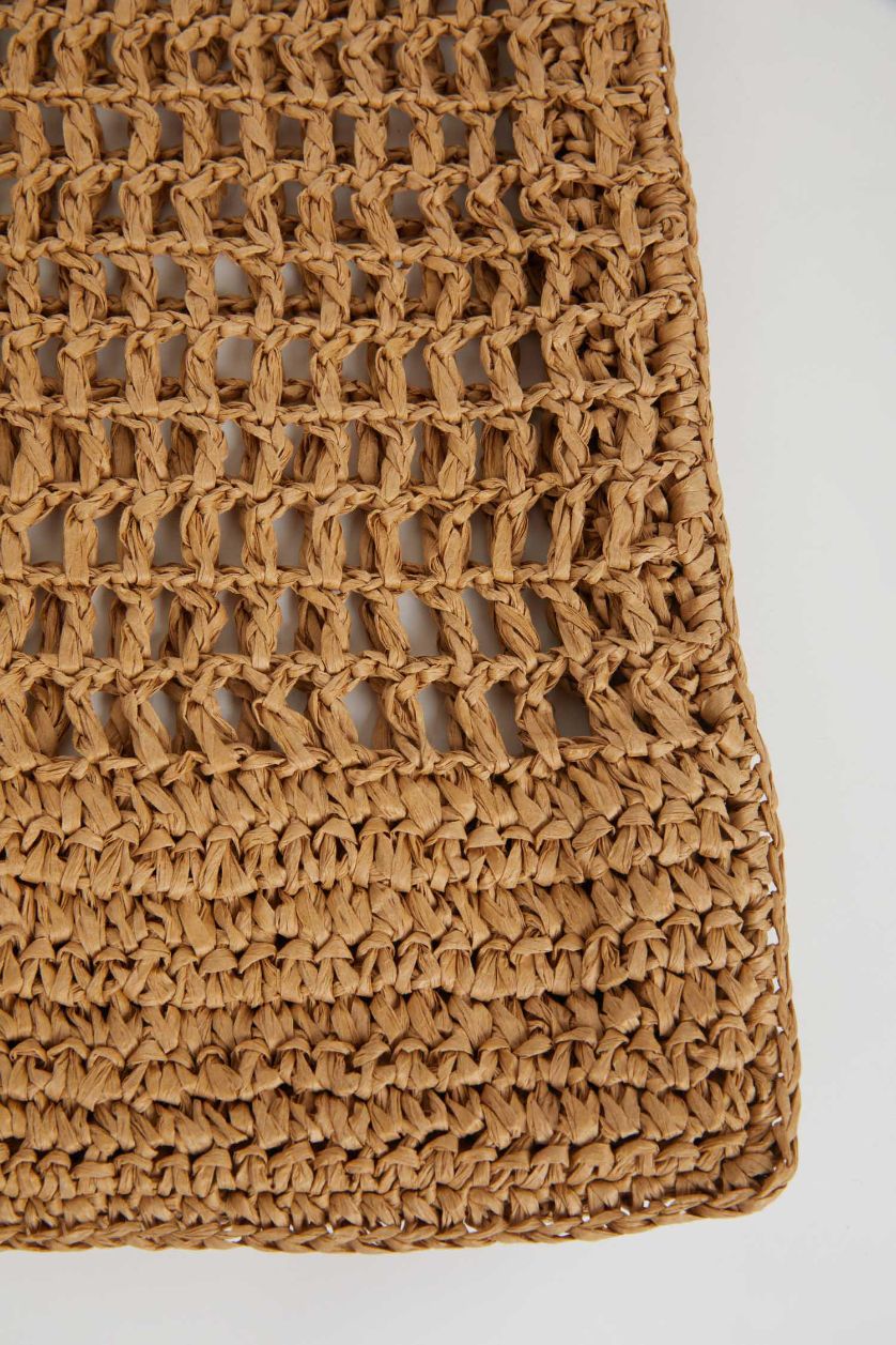 نساء رملي غامق جنطة يد قش نسائي