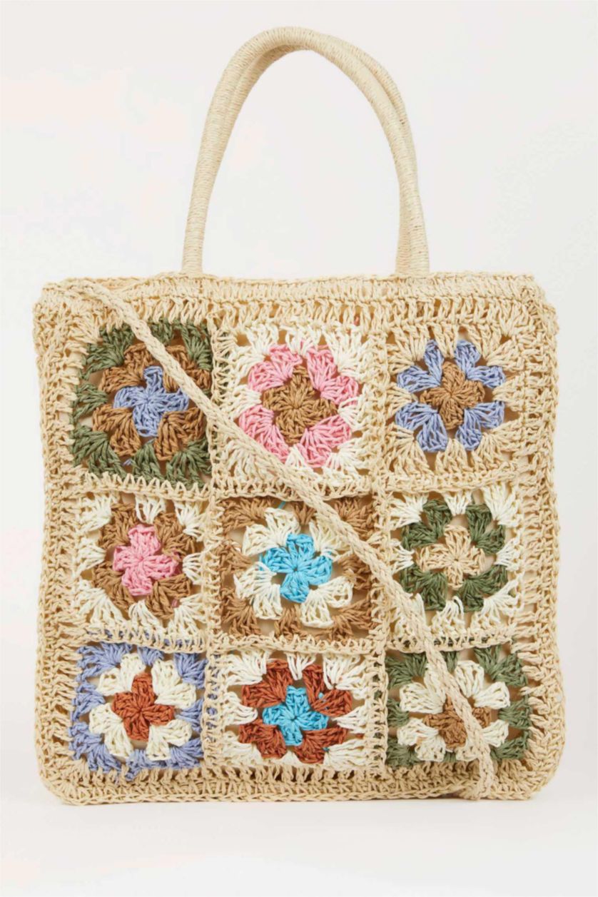 Женщины Светло-песочный Соломенная сумка для женщин