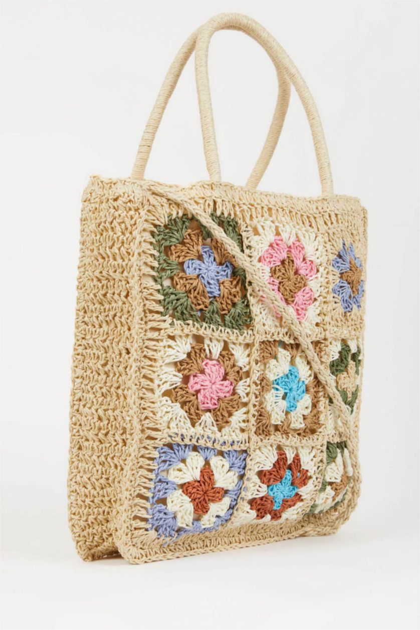 Женщины Светло-песочный Соломенная сумка для женщин