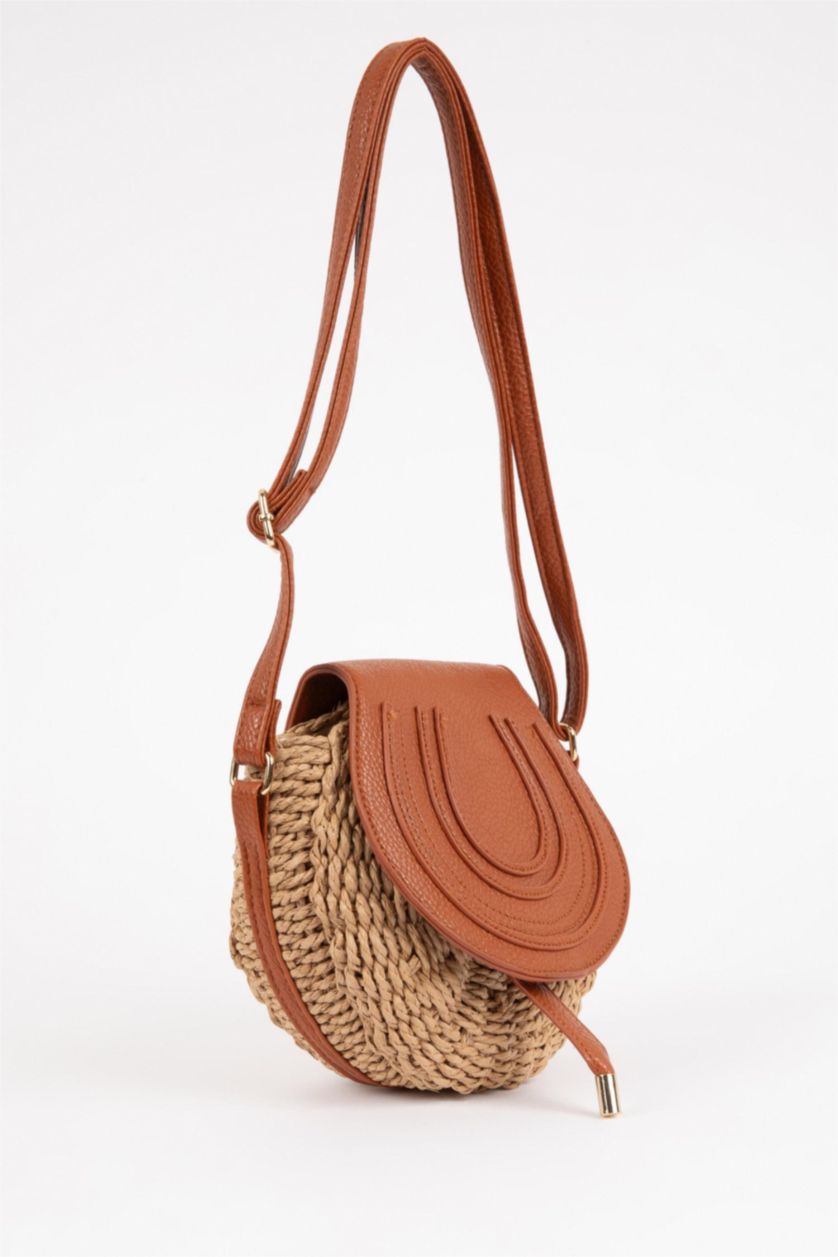 Kadın Taba Kadın Uzun Askılı Hasır Çapraz Çanta