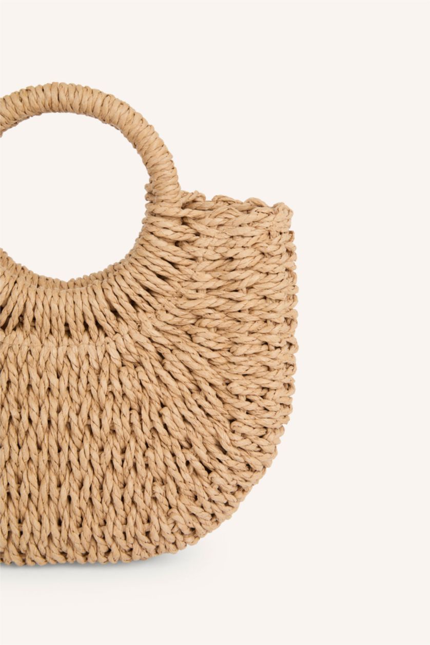 FEMME Beige Clair Sac à main Osier