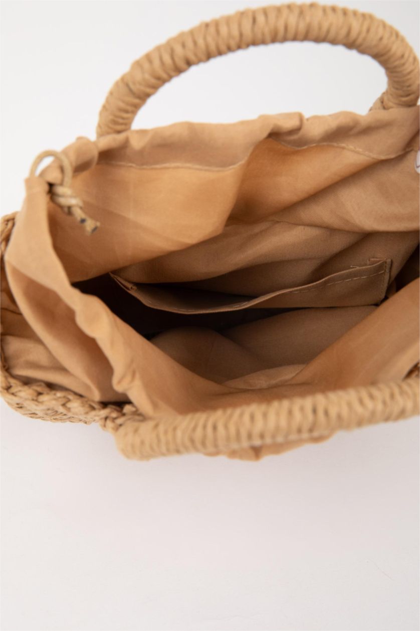 Kadın Açık Kum Kadın Hasır El Çantası