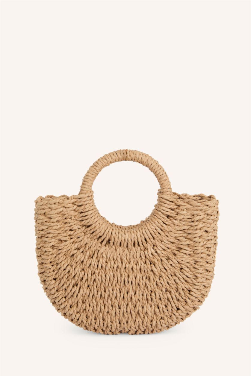 FEMME Beige Clair Sac à main Osier
