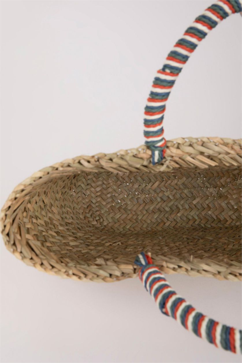 حريمي رملي غامق شنطة خوص حريمي