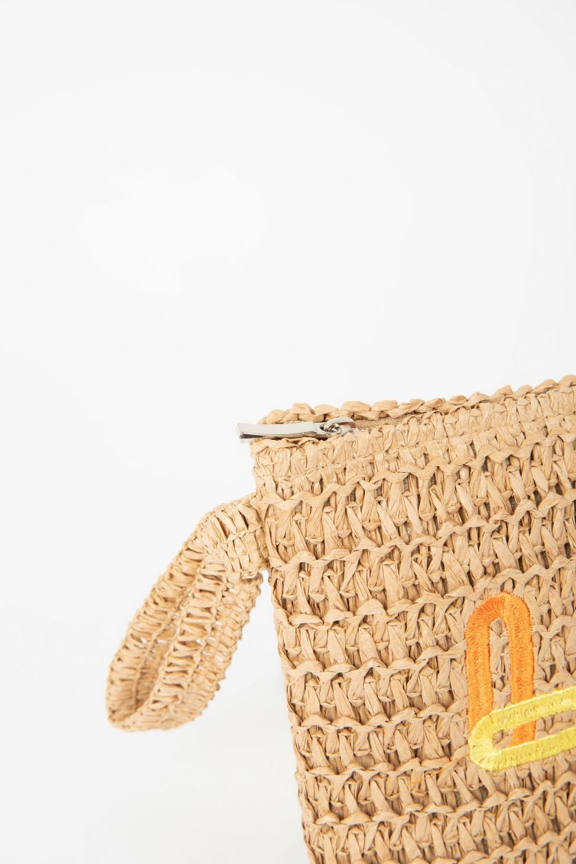 Kadın Koyu Kum Kadın Hasır El Çantası
