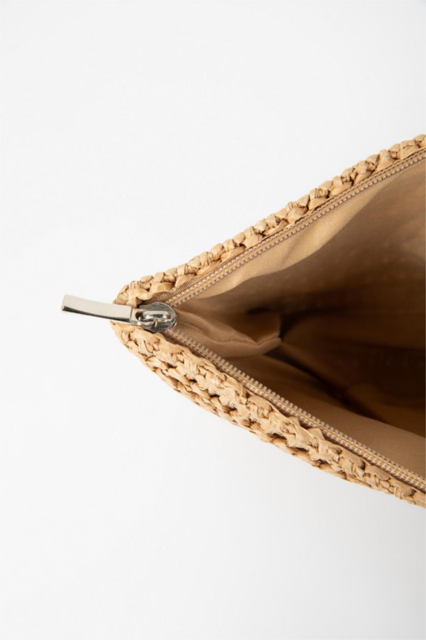 Kadın Açık Kum Kadın Hasır El Çantası