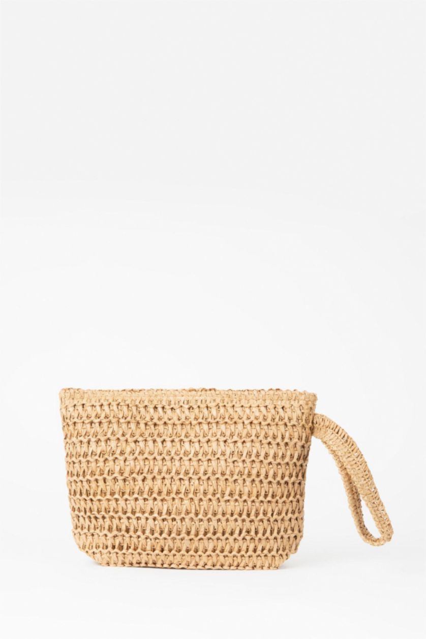 Kadın Açık Kum Kadın Hasır El Çantası