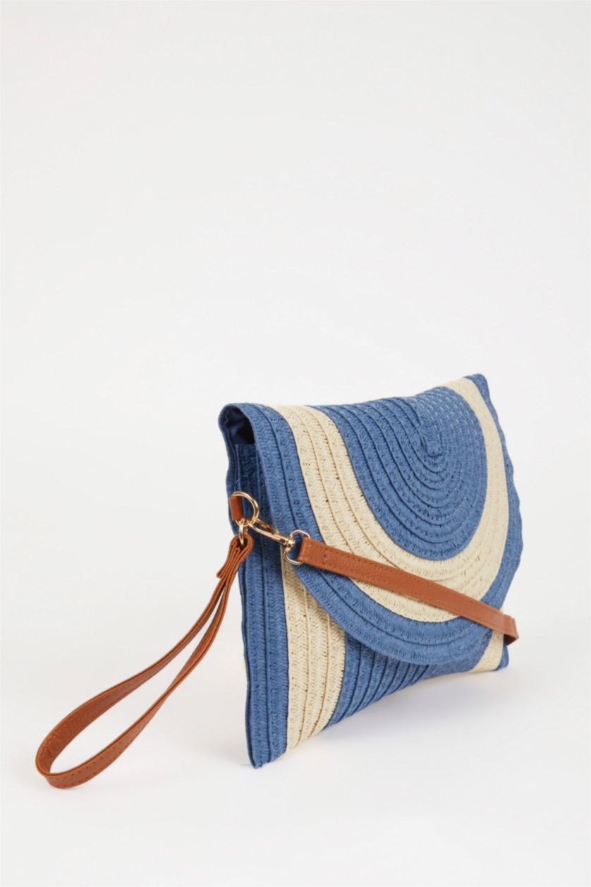 Kadın İndigo Kadın Hasır El Çantası