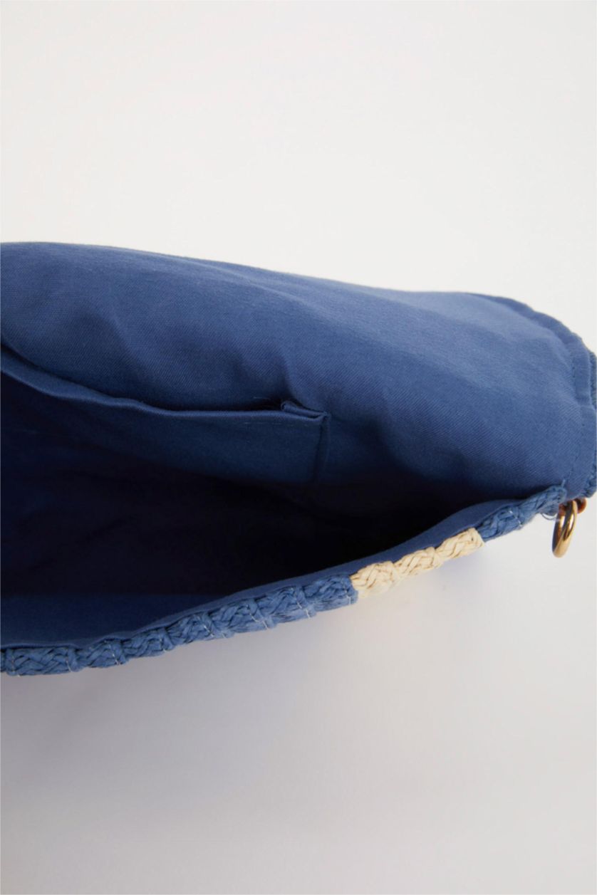 Kadın İndigo Kadın Hasır El Çantası