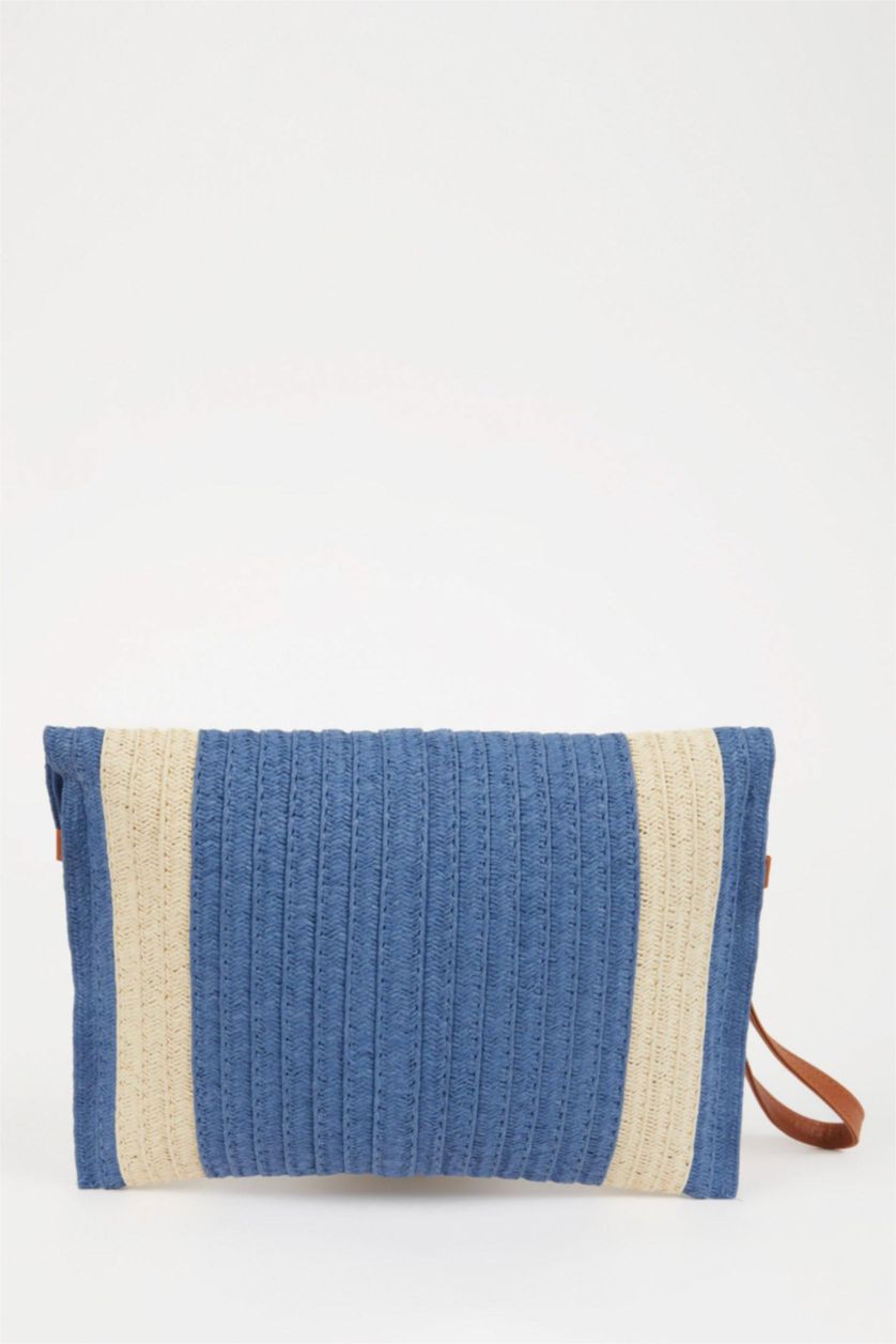 Kadın İndigo Kadın Hasır El Çantası