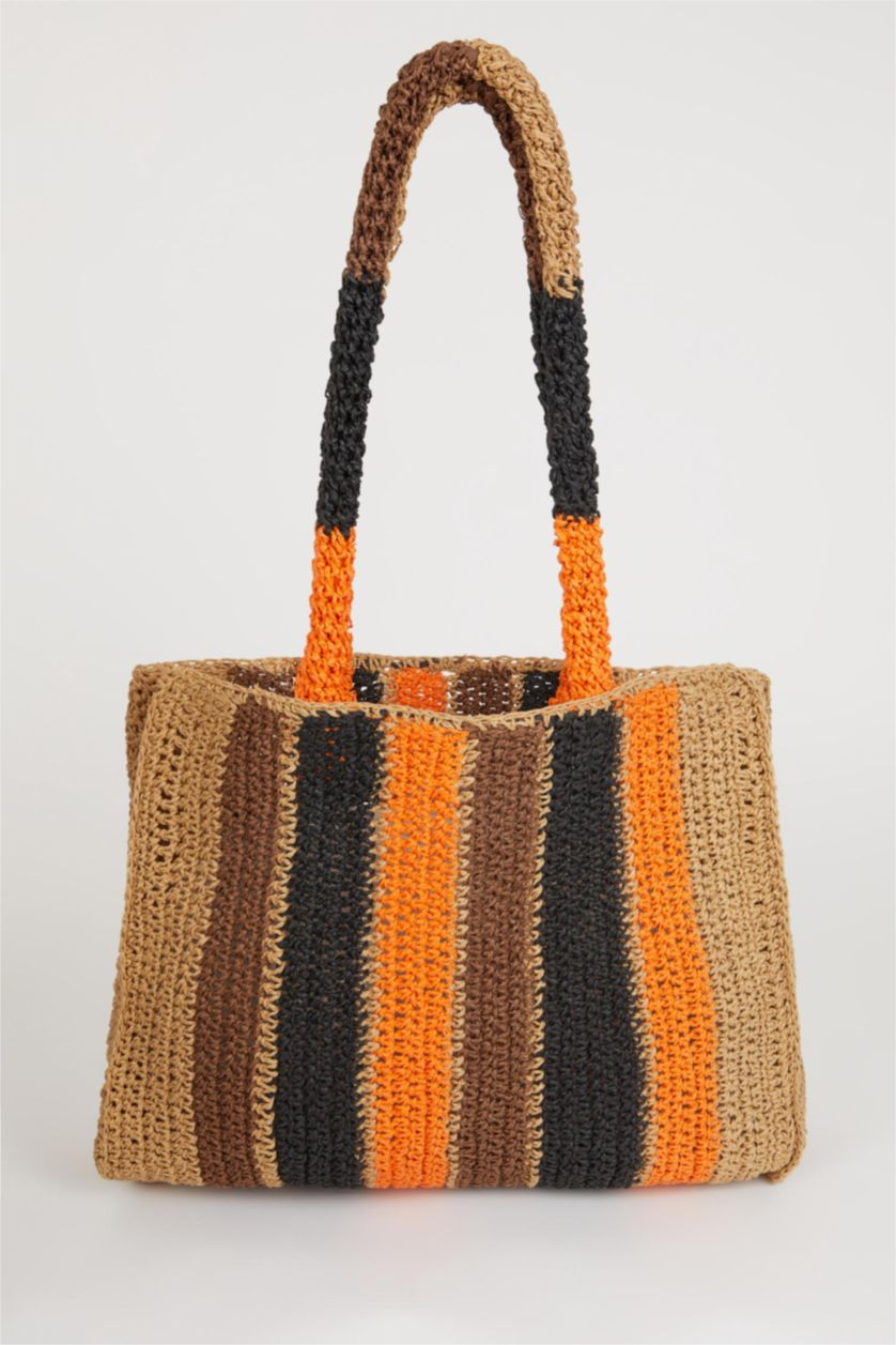 WOMAN MIXED Woman Straw Shopping Bag