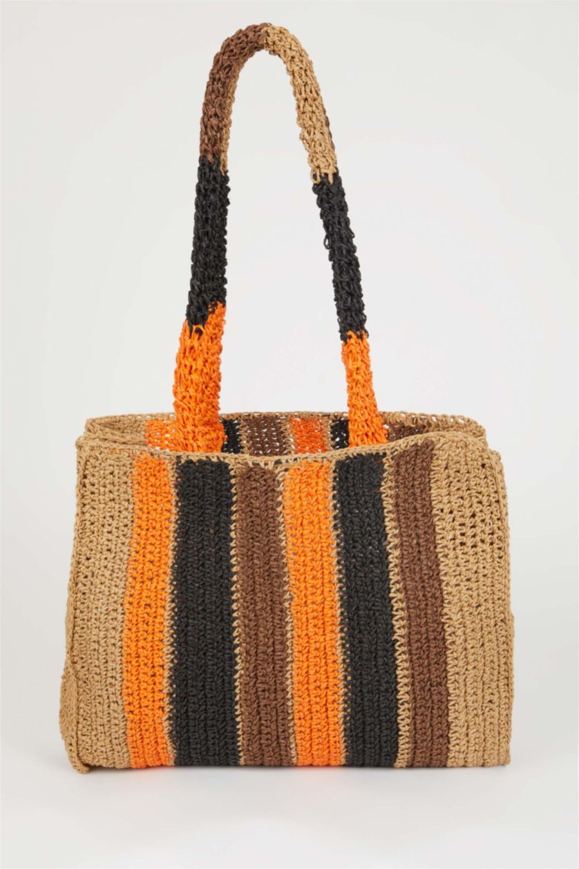 WOMAN MIXED Woman Straw Shopping Bag