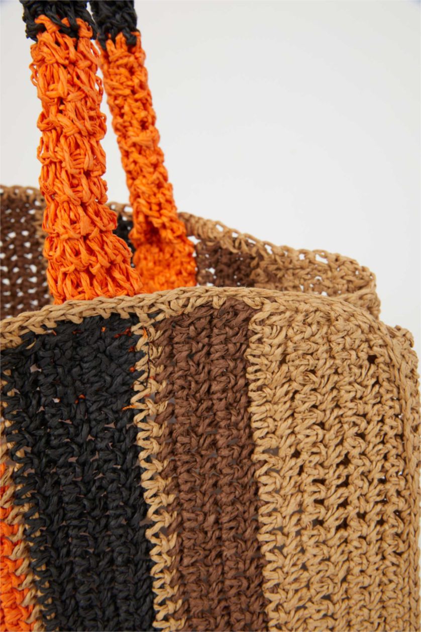 WOMAN MIXED Woman Straw Shopping Bag