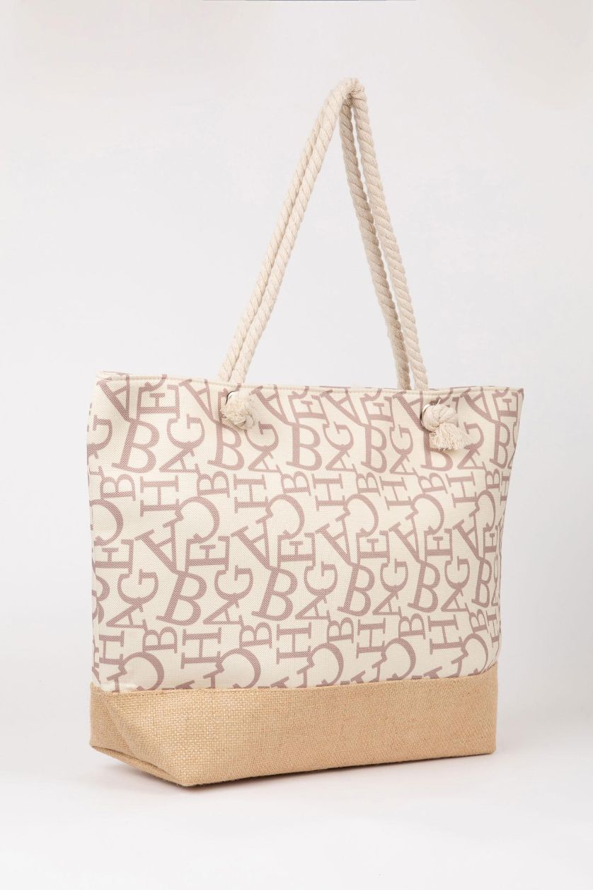 Kadın Pembe Kadın Hasır Plaj Çantası