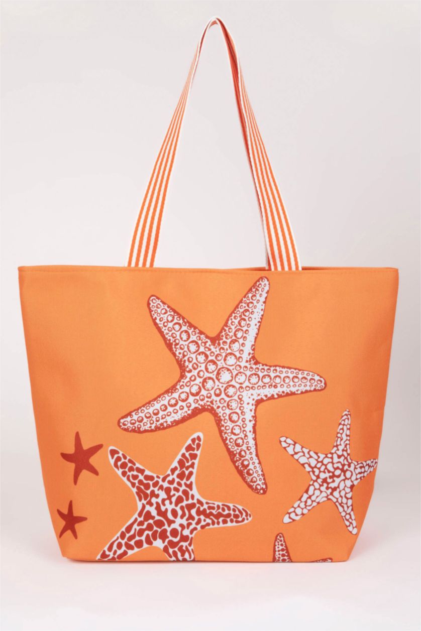 Kadın Turuncu Kadın Kanvas Plaj Çantası