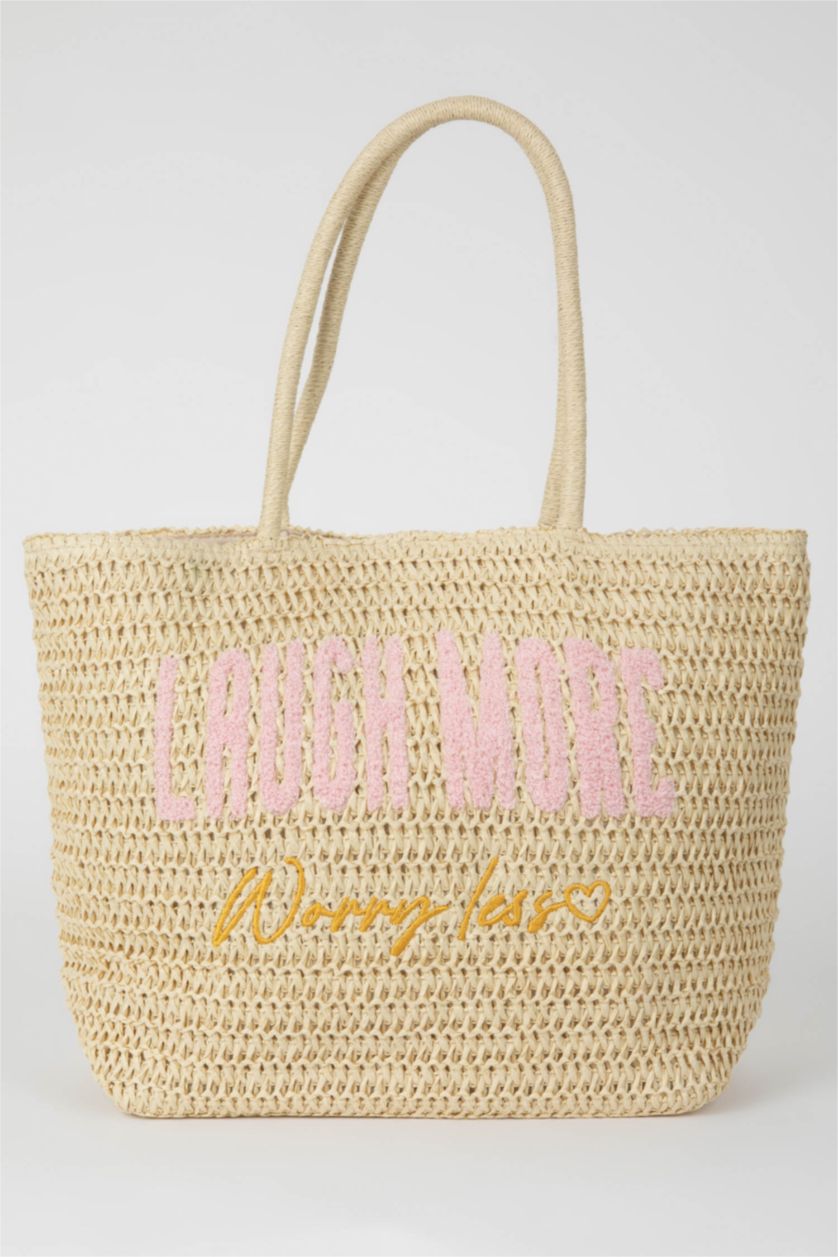 Kadın Koyu Kum Hasır El Çantası