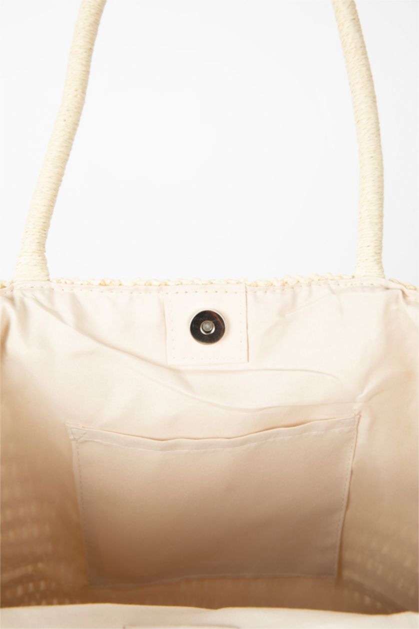 Kadın Koyu Kum Hasır El Çantası