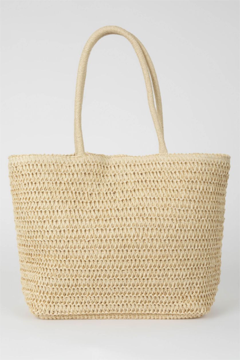 Kadın Koyu Kum Hasır El Çantası