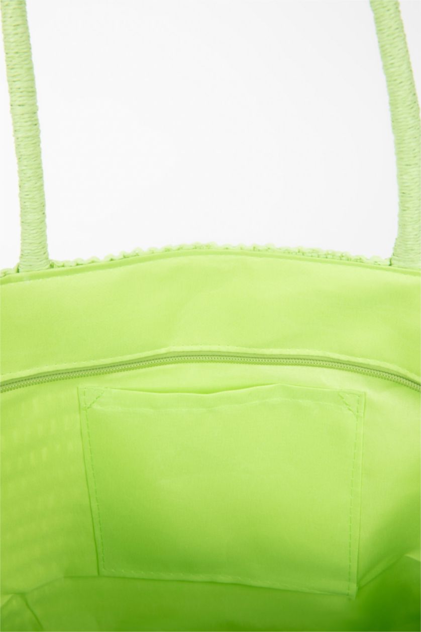 Kadın Yeşil Kadın Hasır Omuz Çantası