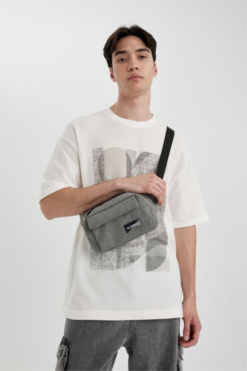 MAN Grey Melange Man Waist Bag