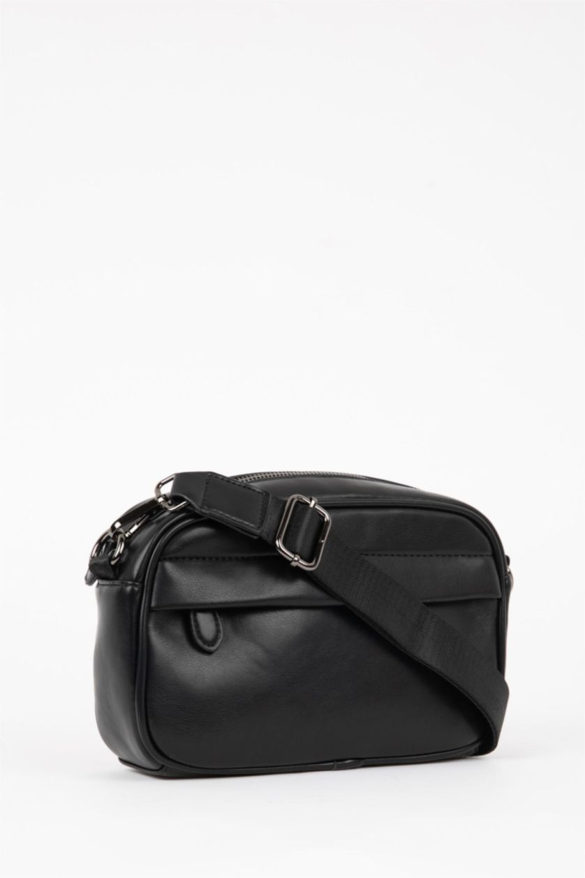 MAN Black Man Faux Leather Crossbody Bag