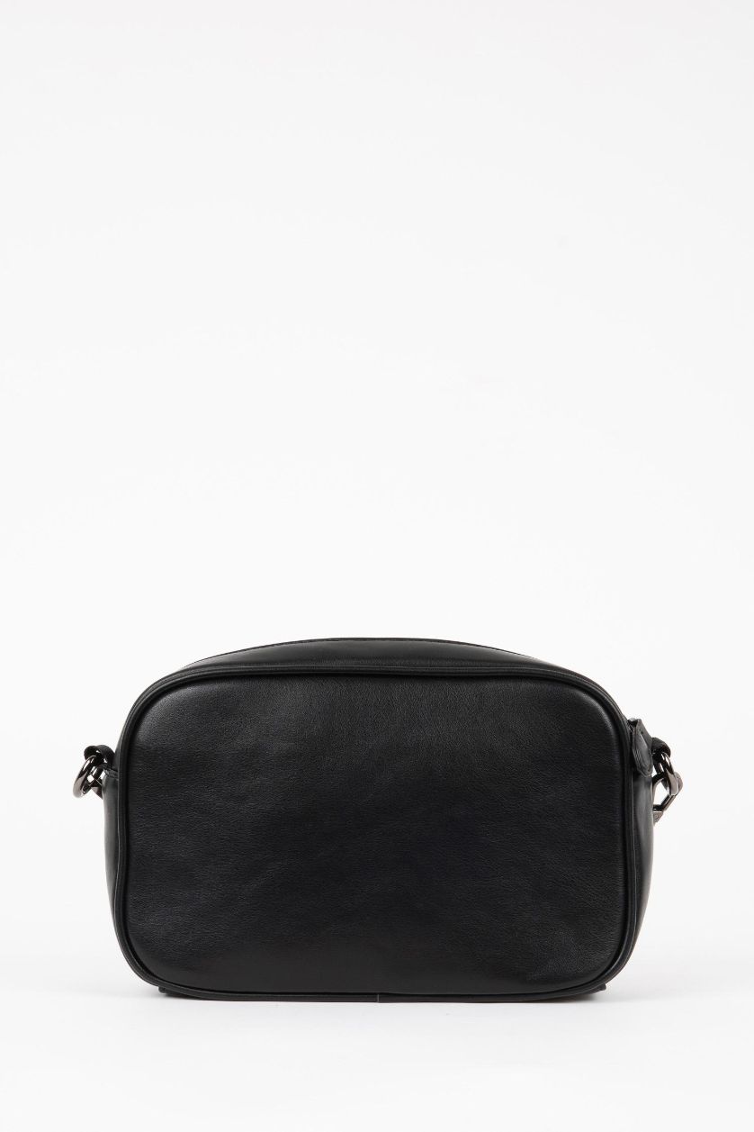 MAN Black Man Faux Leather Crossbody Bag