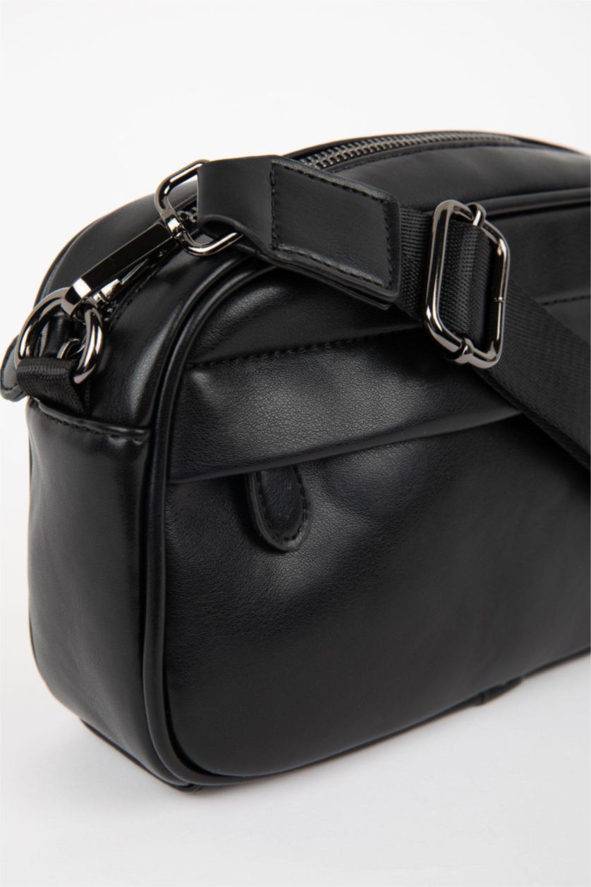 MAN Black Man Faux Leather Crossbody Bag