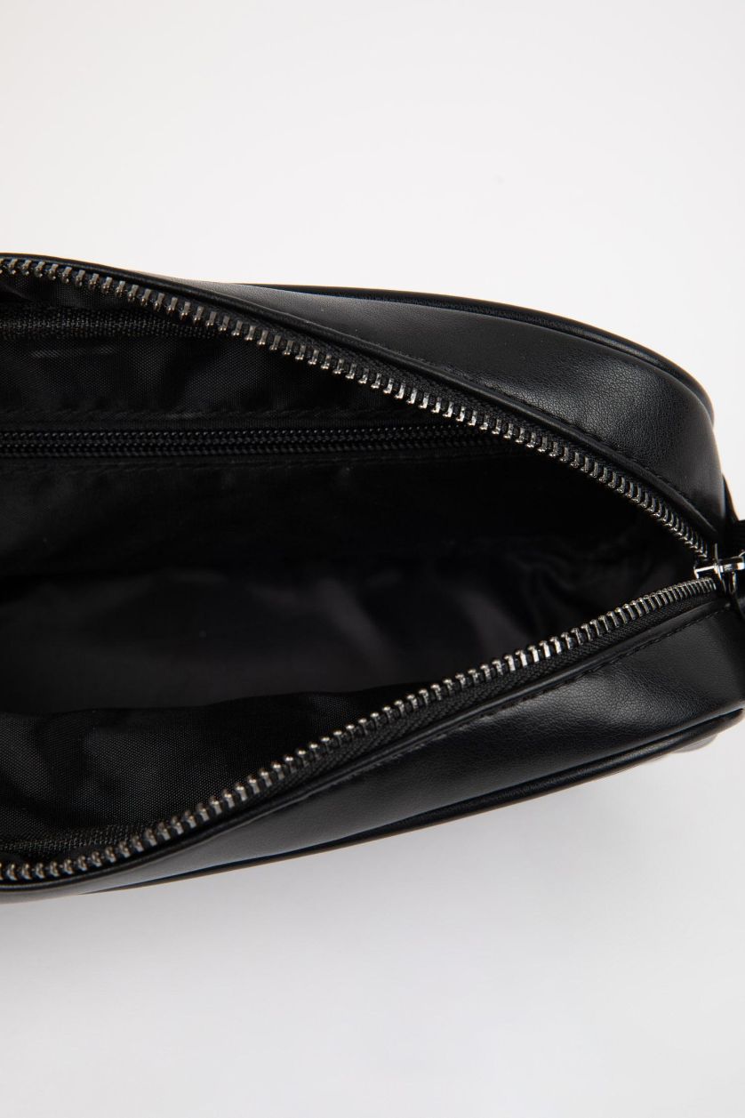 MAN Black Man Faux Leather Crossbody Bag
