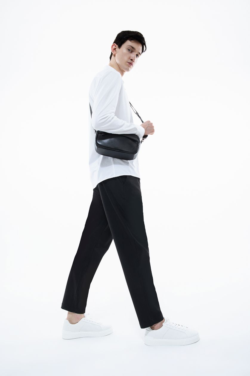 MAN Black Man Faux Leather Crossbody Bag