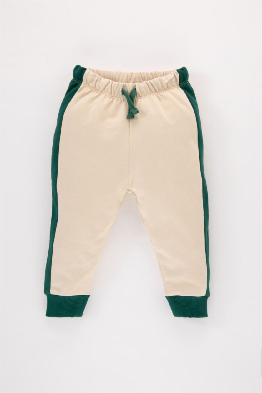 BABY BOY Beige 2 piece Regular Fit High Neck Slogan Set