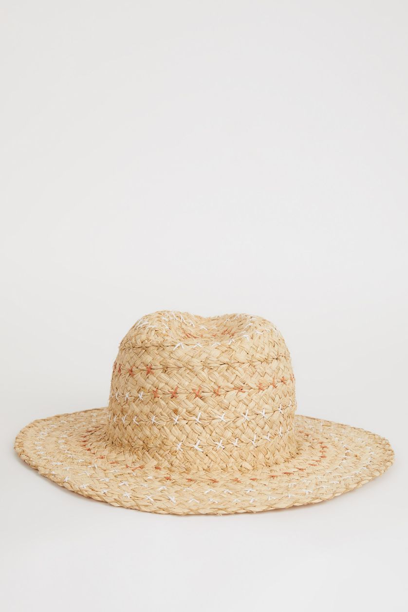 FEMME Beige Chapeau de Paille pour Femme