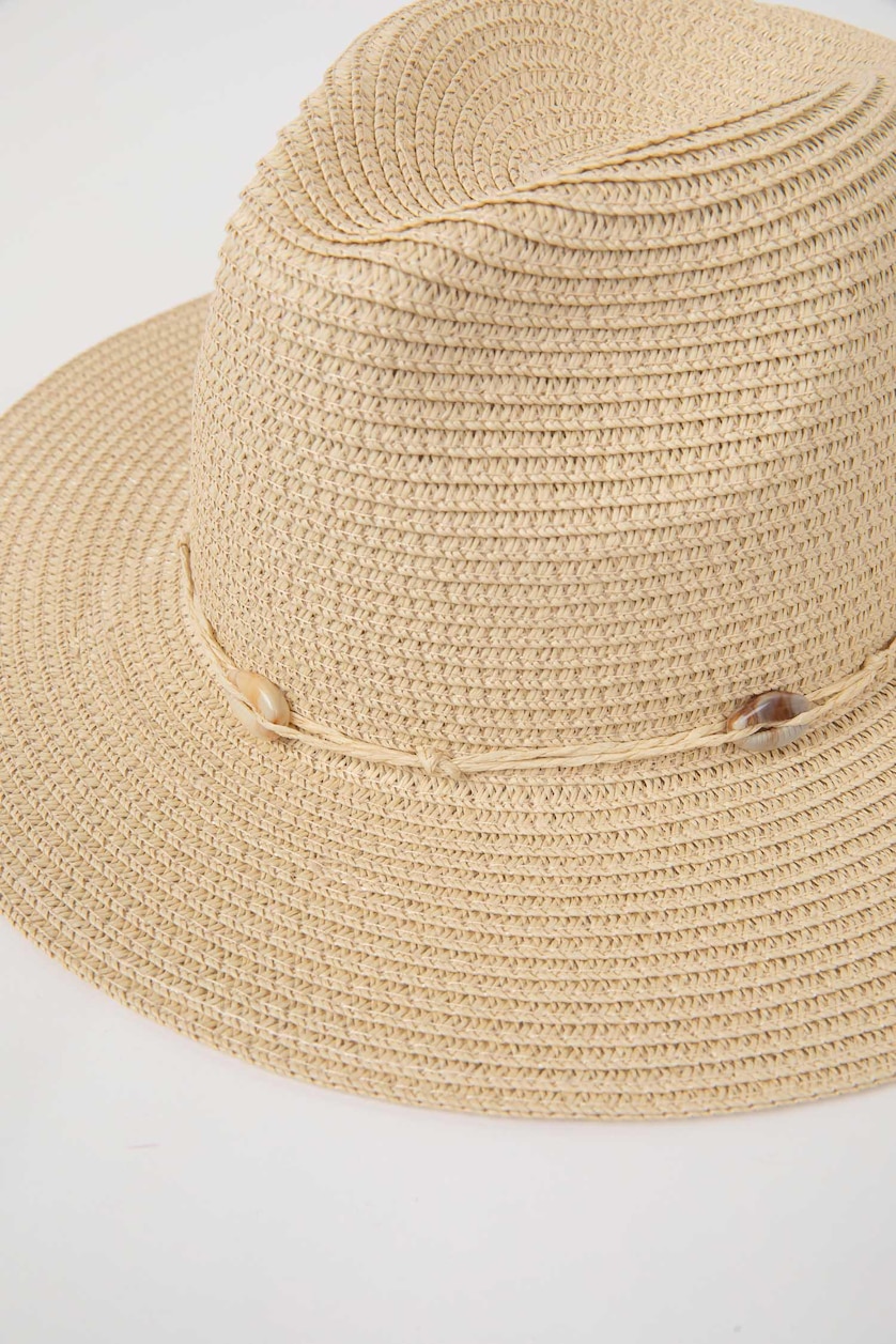 Woman Light Beige قبعة قش نسائي