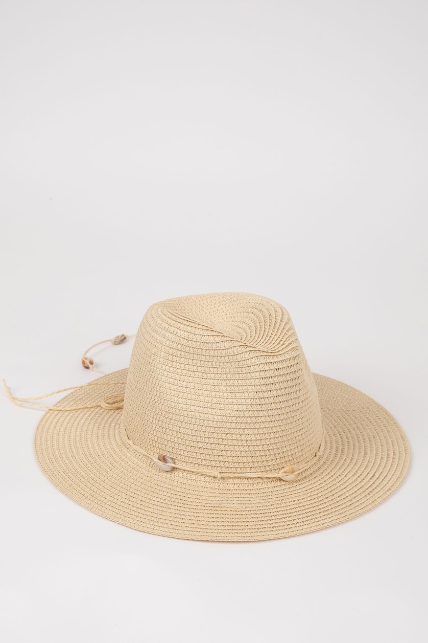 Woman Light Beige قبعة قش نسائي