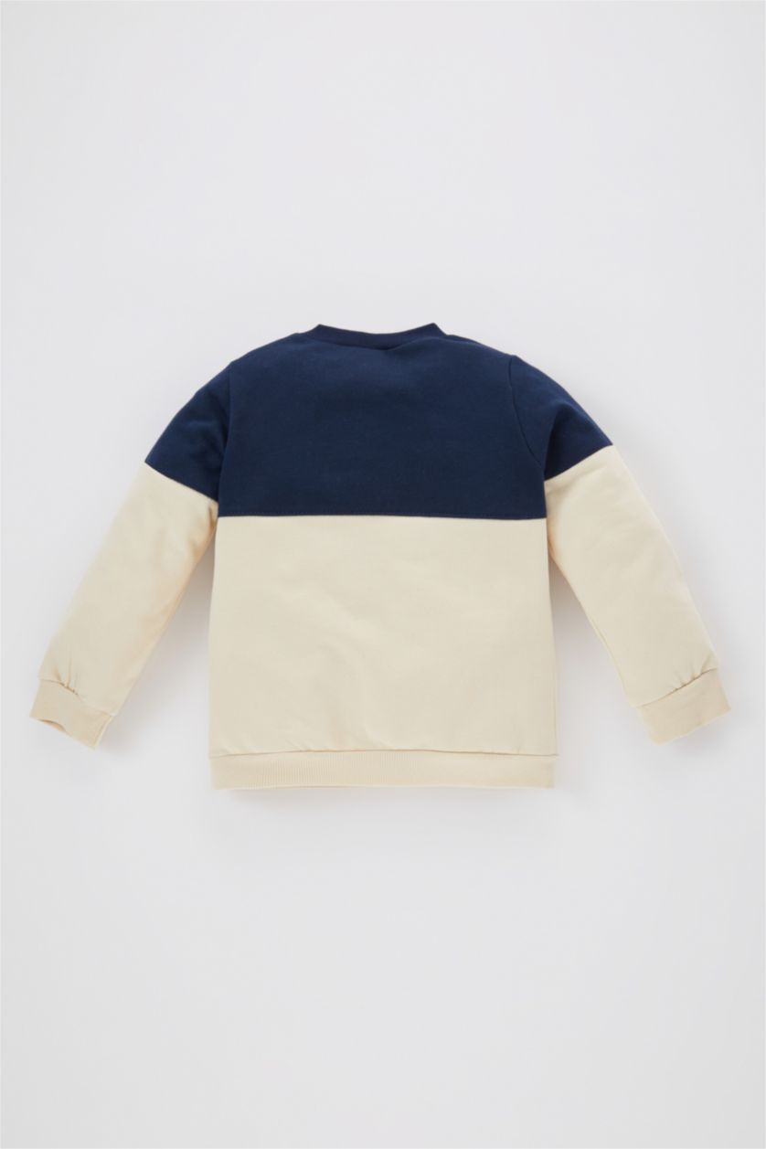 طفل صغير كحلي سويت شيرت ولادي ملون قصة عادية ببطانة ناعمة