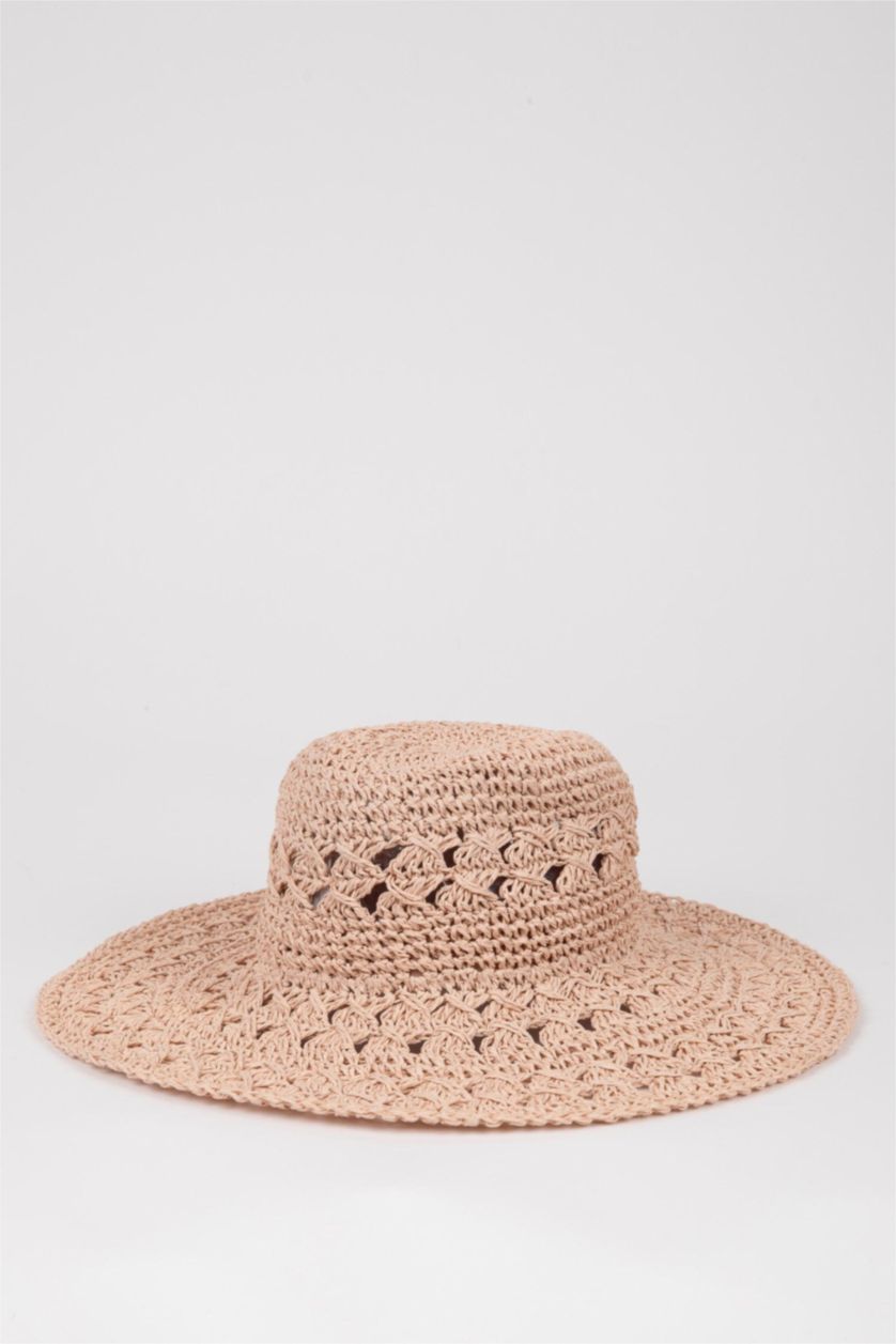 Woman Pink Woman Straw Hat