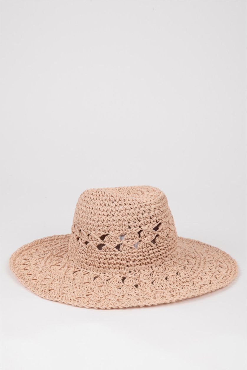 Woman Pink Woman Straw Hat