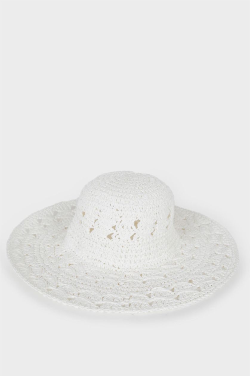 نساء أبيض (000) قبعة قش نسائي