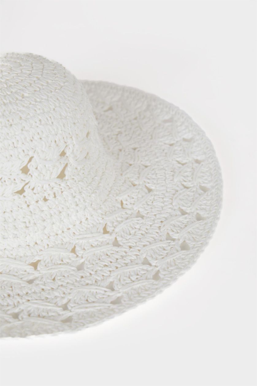 نساء أبيض (000) قبعة قش نسائي