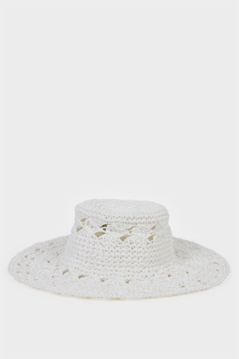 Kadın Beyaz Kadın Hasır Şapka