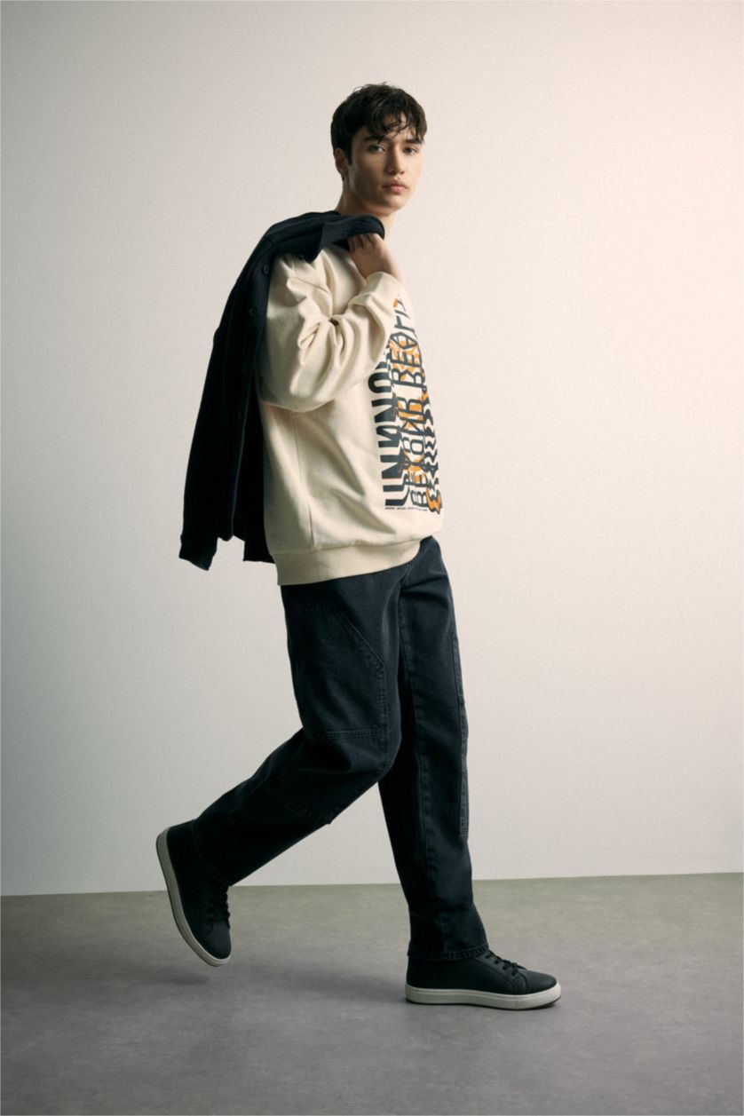 MAN Black Wide Leg Normal Waist Cargo Pants