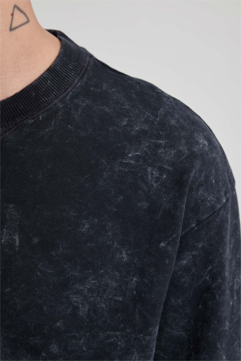 Ерлер Антрацит қалыпты пішім дөңгелек жаға Свитер