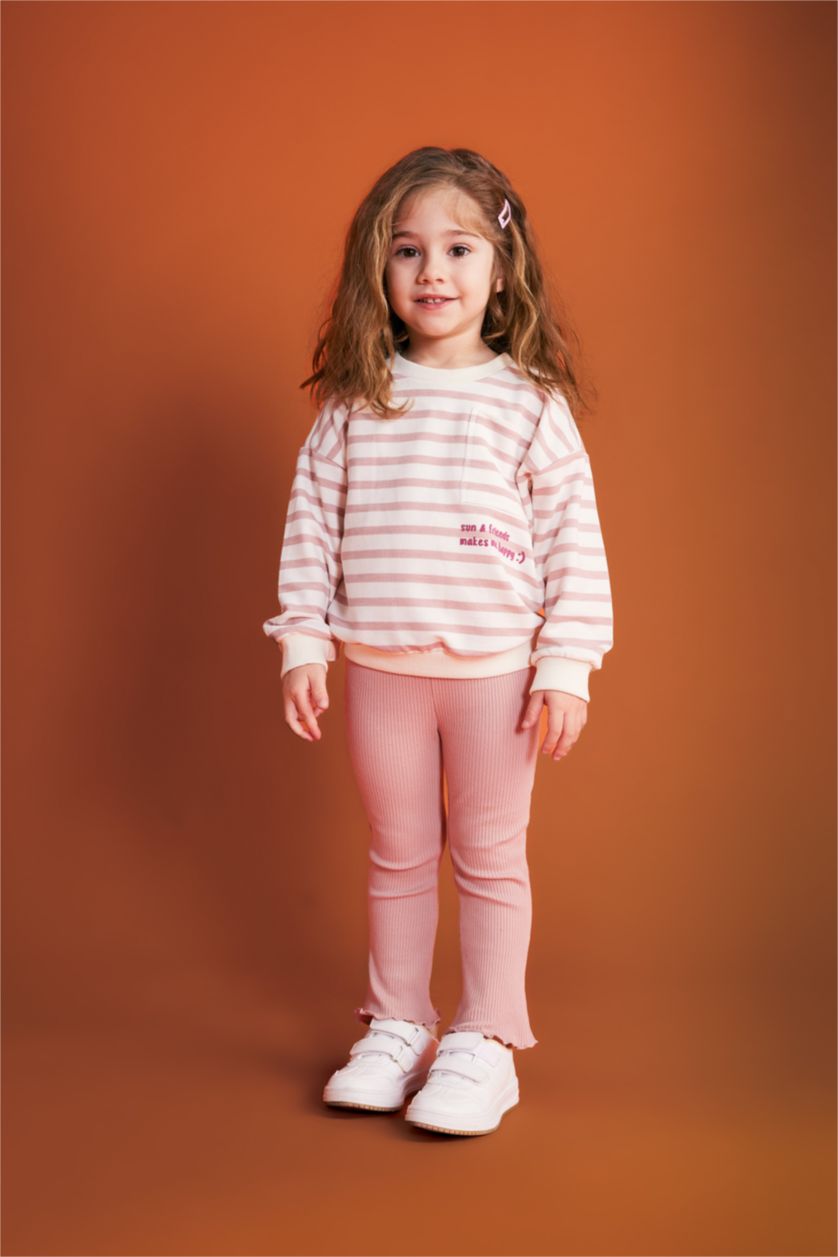 BÉBÉ FILLE Bordeaux Ensemble de Sweatshirt Et Legging à Rayures Pour Bébé Fille - 2 Pièces