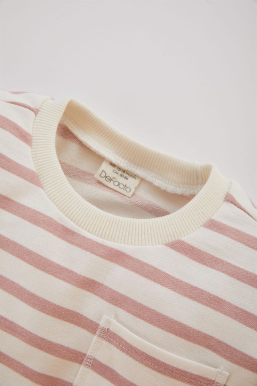 BÉBÉ FILLE Bordeaux Ensemble de Sweatshirt Et Legging à Rayures Pour Bébé Fille - 2 Pièces