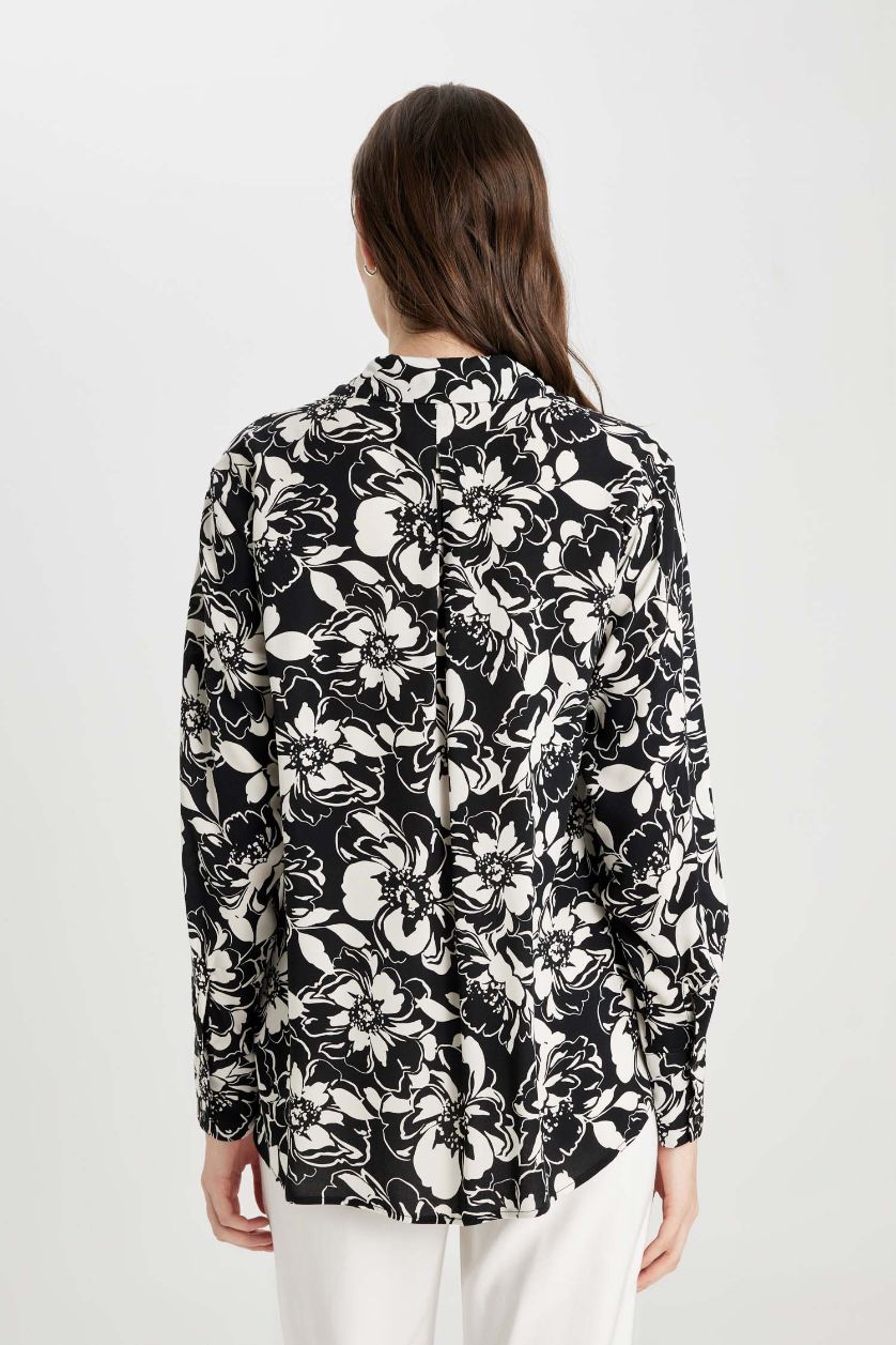 Женщины Черный Туника оверсайз с длинным рукавом