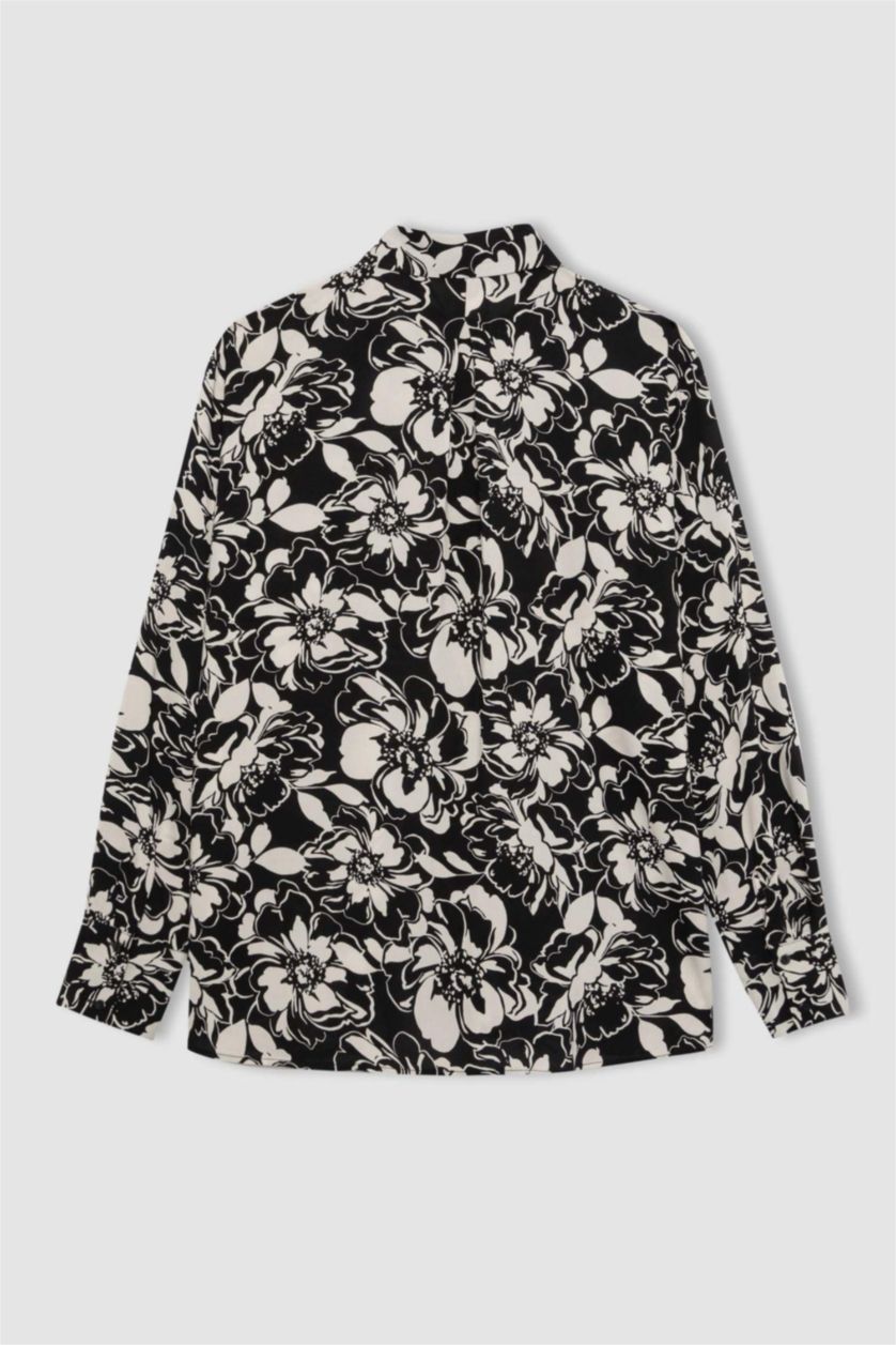 Женщины Черный Туника оверсайз с длинным рукавом