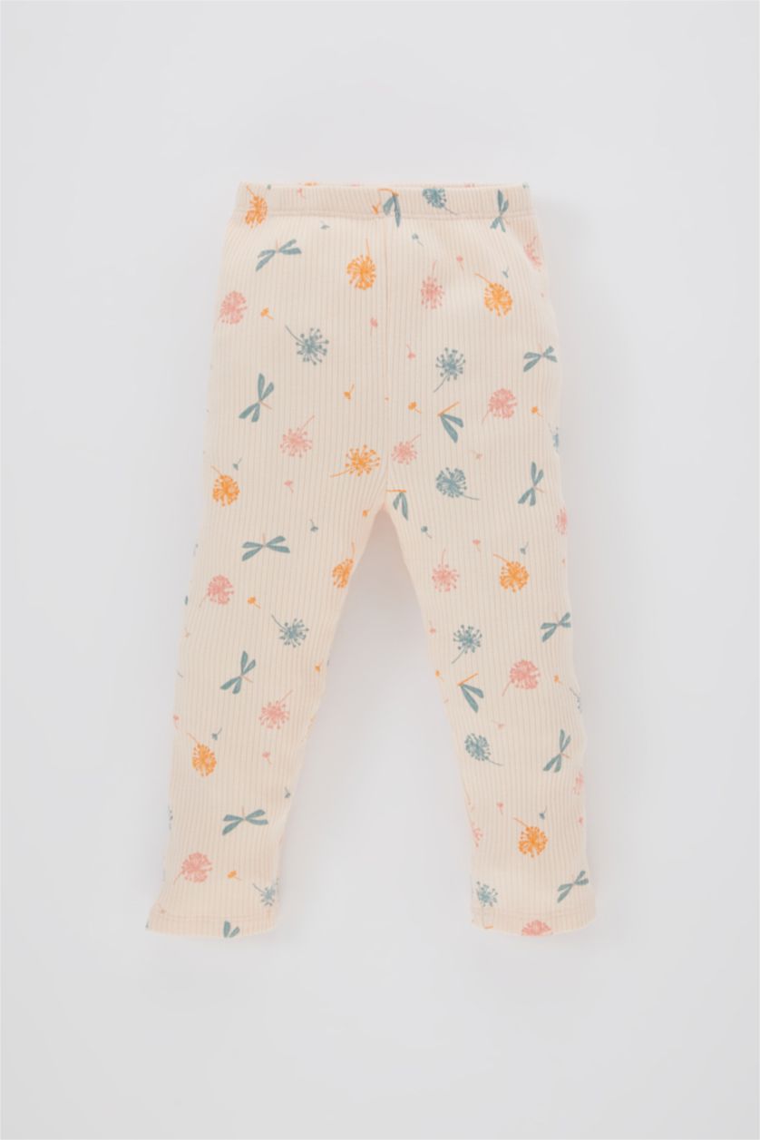 BÉBÉ FILLE Rose Clair Ensemble Pyjama T-Shirt Manches Longues à Col Montant Et Legging à Fleurs Pour Bébé Fille - 2 Pièces