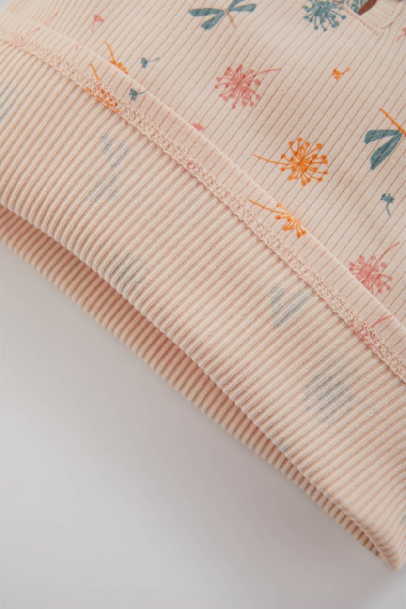 BÉBÉ FILLE Rose Clair Ensemble Pyjama T-Shirt Manches Longues à Col Montant Et Legging à Fleurs Pour Bébé Fille - 2 Pièces