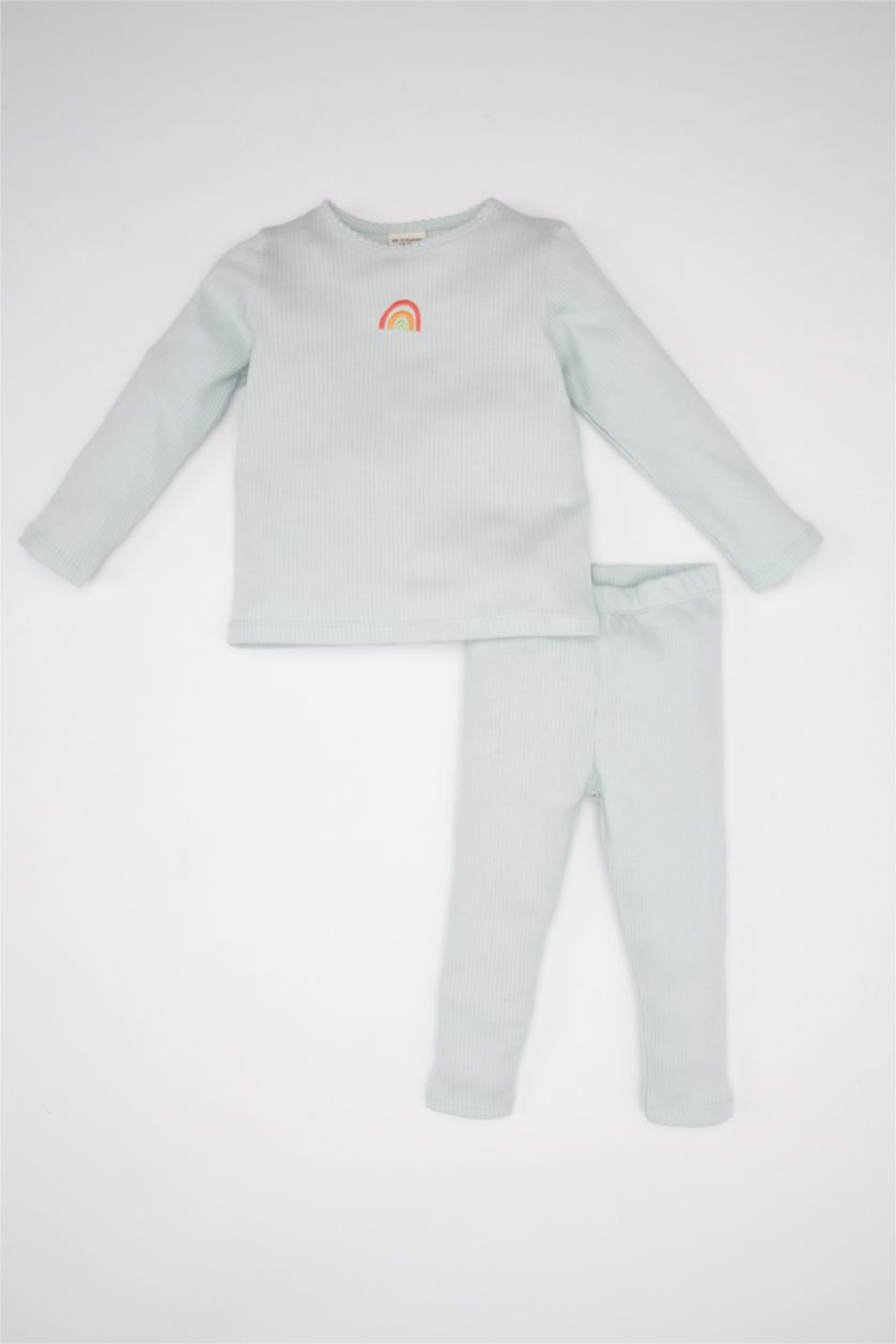 BABY GIRL Light Blue Baby Girl Embroidered Camisole 2 Piece Pajama Set