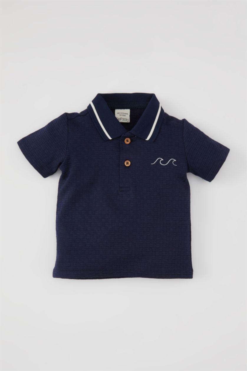 BÉBÉ GARÇON Marin T-Shirt Polo à Manches Courtes Brodé Pour Bébé Garçon