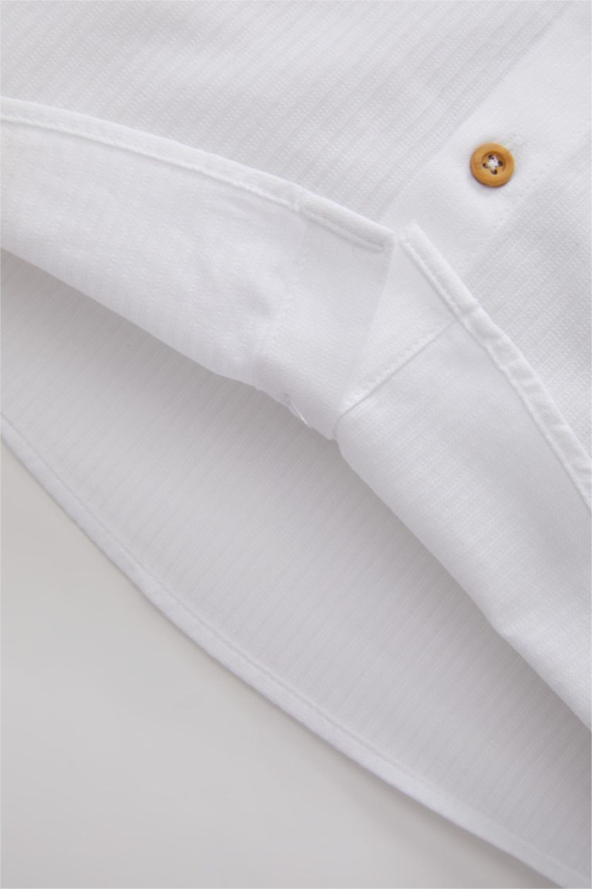 BABY BOY White Baby Boy Textured Long Sleeve Shirt